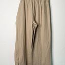 Abercrombie & Fitch Large Linen Ultra Wide Leg Pants Beige Tan Sand Elastic Photo 3