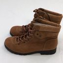 st. john's bay  Womens Yosemite Lace Up Boots Block Heel Size 6.5M Color Cognac Photo 2