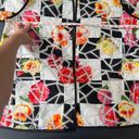 IC by Connie K Jacket Size XXL Floral Print Patchwork Button Mesh Wearable Art Photo 6