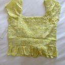 Abound  Gauzy Cinch Front Top in Green Yellow Moxie Floral Photo 3