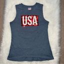 Modern Lux  Sequin Reversible USA American Flag Tank Top Small Photo 3