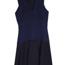 Rebecca Taylor  V-Neck Sleeveless Stretch Snake Dress Navy Black Size 2 Photo 2