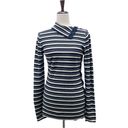 Tracy Reese  Cashmere Blend Navy & Ivory Nautical Striped Sweater Size Medium Photo 4