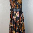 Carmen Marc Valvo Luxe by  Womens Fit Flare Belted Dress 8 M Static Dark Floral Photo 4