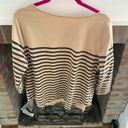 Coldwater Creek  XL Tan And Black Lace Stripes Shirt size XL 16 Photo 2