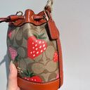 Coach  Mini Dempsey Bucket Bag In Signature Canvas With Wild Strawberry CH164 Photo 1