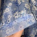 Oscar de la Renta Womens Size S Oscar De Le Renta Pink Label Blue Satin Floral Robe Photo 3