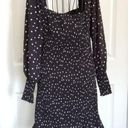 The Row *A Womens Black White Polka Dot Square Bishop Sleeve Ruffled Mini Dress Sz S Photo 0