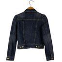 Gap Women’s Size Small Puff Sleeve Faded Black Full Zip Up Denim Jacket Pockets Photo 7