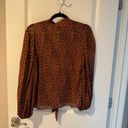 Theory  Blouson Sleeve Scarf Neck Silk Blouse in Rust Multi Color | S Photo 8