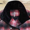 Free People  Red Wooly Officer Plaid Wool Blend Jacket Photo 5