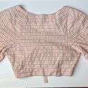 J.O.A. Chriselle x Ruched Gingham Crop Top Photo 3