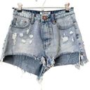 One Teaspoon  High‎ Waist Bonita Distressed Denim Shorts Sz 26 Photo 0