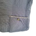 Talbots  Blue Quilted Fleece Lined Mockneck Midweight Womens Vest Size Large Photo 4