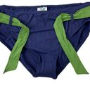 L.L.Bean NWT  Crescent Beach Blue and Green Belted Bikini Bottom Size 16 Photo 1