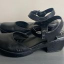 Born concept  BOC Black Levina Leather Chunky Clogs Size 10 Photo 1
