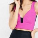 EXPRESS  Hot Pink Black Cropped Top Size M Zipper Photo 1