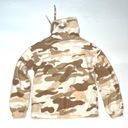 Derek Heart  Tan Cream Cinched Waist Funnel Neck Camo Sweatshirt hoodie Photo 6