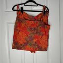 HOUSE OF HARLOW 1960 Tropical Floral Backless Tank And Shorts Set Linen Blend M Orange Size M Photo 0