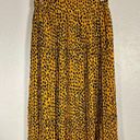 J.Crew Pleated Midi Skirt Size 00P Gold and Black Dot Print Photo 1