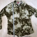 Guess Women's Green Tie-Dye Wash Oversized Long Sleeve Button Up Collared Shirt Photo 7