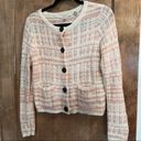 Anthropologie  Knitted & Knotted Women’s XSmall Pink Ivory Cardigan Sweater Shirt Photo 6