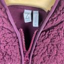 Zella Z by  Sherpa‎ Aura Faux Shearling Maroon Zip Front Jacket Wms Sz Medium Photo 3