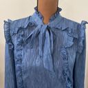 Lost + Wander  textured ruffled front tie Victorian style blouse size S Photo 5