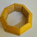 Yellow wood chunky wides stretchy bracelet Photo 1