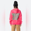 Edikted Women’s  “Everything Is Going To Be Okay” Hoodie Pink Green Size XL Photo 3