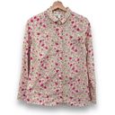 LC Lauren Conrad  MEDIUM Pink Floral Button Up Shirt Long Sleeve 100% Cotton Photo 1