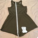 Shosho army green drawstring waist sleeveless romper pockets summer Photo 3