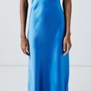 ZARA Dress Cobalt Blue Slip Midi Satin Effect Maxi Wedding Party Photo 7