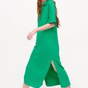 ZARA NWT  PLUSH T SHIRT JERSY MIDI MAXI DRESS GREEN SMALL Photo 2