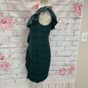 Chelsea28  green black plaid ruffled sheath dress size 8 Photo 9