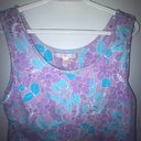 Carole Hochman Purple and Blue Floral Top with Built in Bra Photo 2