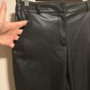 7 For All Mankind  Faux Leather Wide Cropped Leg Pants Black- Size Medium Photo 6