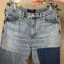 Banana Republic  | women block pattern denim jeans straight legs Photo 0