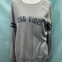 Grayson Threads  Women’s Gray “good Vibes” Long Sleeve Sweatshirt Size M Photo 0