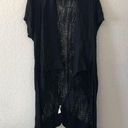 DKNY  Jeans Cardigan Open Weave Black Knit Cover Up Sz 18/20W GUC Short Sleeves Photo 0