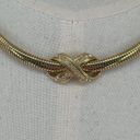 infinity Collar Necklace in Gold Tone with Rhinestone Inset  Pendant Photo 1