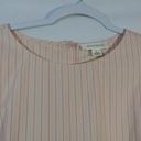 Treasure & Bond  Pink Stripe Puff Sleeve Button Back Long Sleeve Top Size M Photo 2