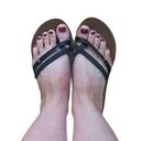 REEF  Flat Strappy Beach Sandals Slides Toe Black Photo 0