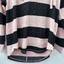 Market & Spruce  Kallon Brushed Knit Pink & Gray Striped Pullover Hoodie Sz S NEW Photo 4