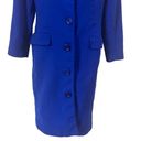 Teri Jon by Rickie Freeman Blue Wool Coat Dress Size 10 Photo 2