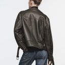 ZARA jacket bikerdistressed oversize casual faux leather Photo 5