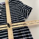 Tommy Hilfiger  Shirt Womens Small Black White Stripe Short Sleeve Lace-Up Cotton Photo 5