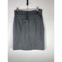 BCBGeneration Size 2 Gray Button Fly A-Line Pencil Skirt Office Career Business Photo 1