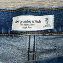 Abercrombie & Fitch  The Mom Shorts High Rise Cut Out Waist Blue Wash Size 26 / 2 Photo 1