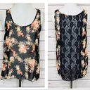 Papaya  Sheer Black Floral & Lace Tank Top Size Medium Photo 1